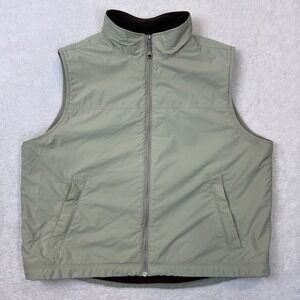 LL Bean‎ Beige Vest O BDR4 Men's XXL Regular Full Zip Lined Pockets